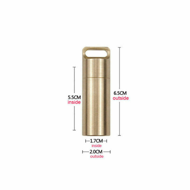 Waterproof Pill Box Case Holder Container Metal Capsule Bottle Keychain  QUR