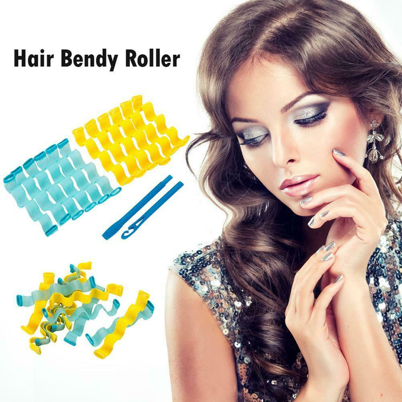 12pcs Soft Magic Hair Curler Bendy Roller Curl DIY Salon Hair Styling Tool K1B
