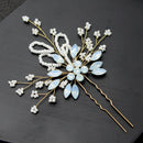 Women Hairpin Wedding Bridal Opal Crysta Hairpins Handmade Hair Jewelry New  BX