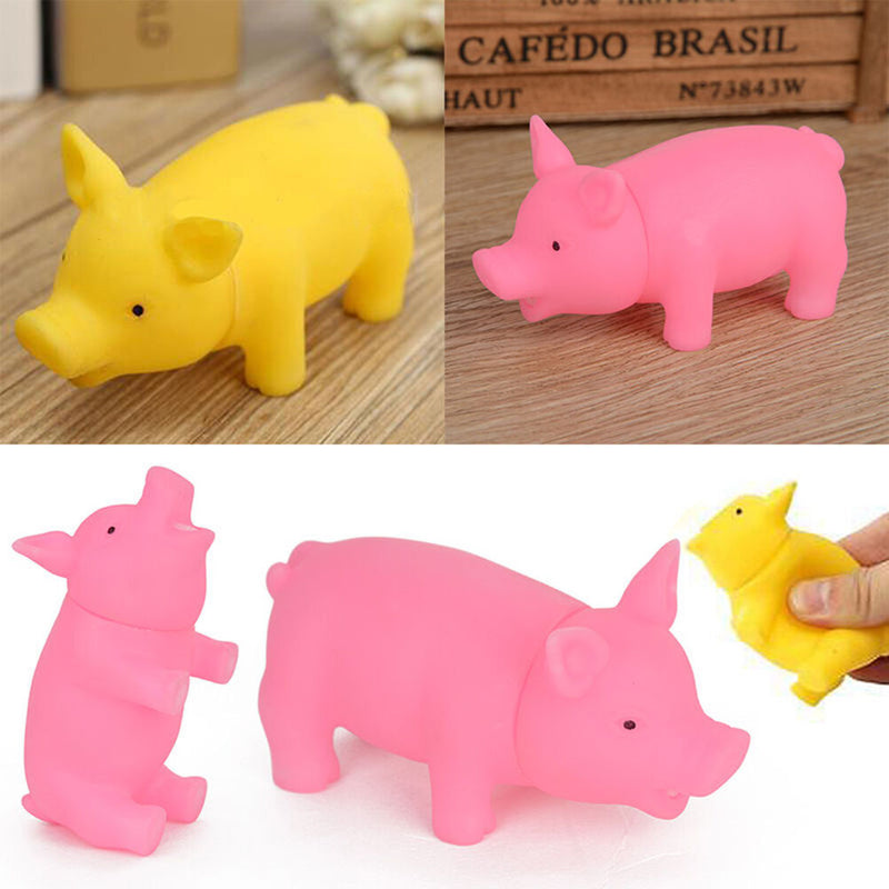 About rubber Pet Dog Puppy Pig Shape Chew Fetch PlayToy Squeaker SqueakySound`3C