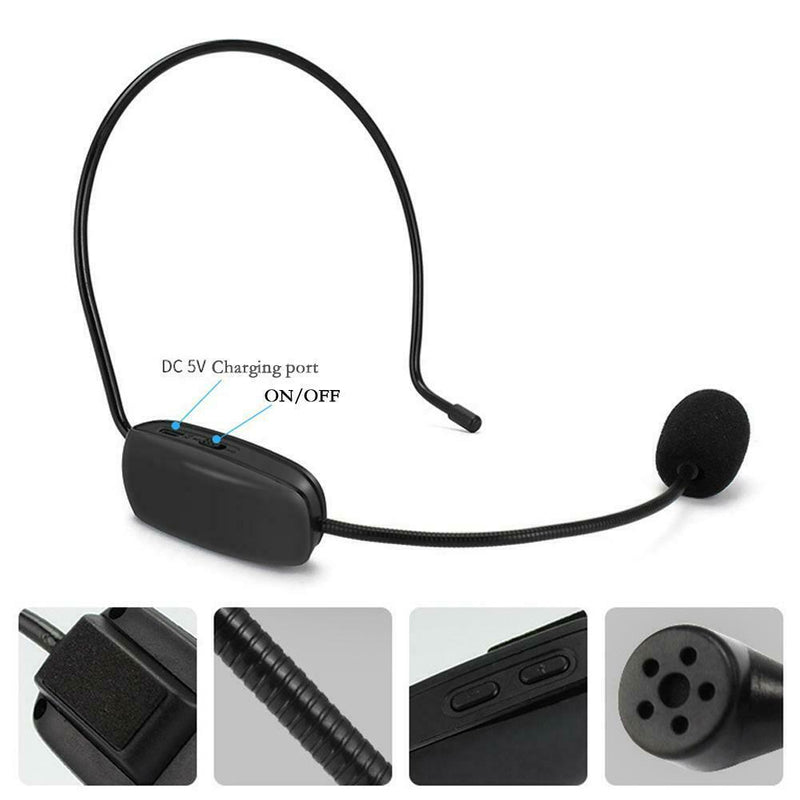 Wireless Headset Microphone Handsfree Mic for Speaker Teacher Meeting Classroom