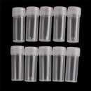 10pcs Plastic Sample Bottle 5ml Test Tube Small Bottle Vial Storage Container M&