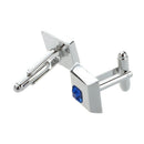 1 Pair Men's Blue Crystal Cufflink Cuff Links Wedding Party Groom Best Man