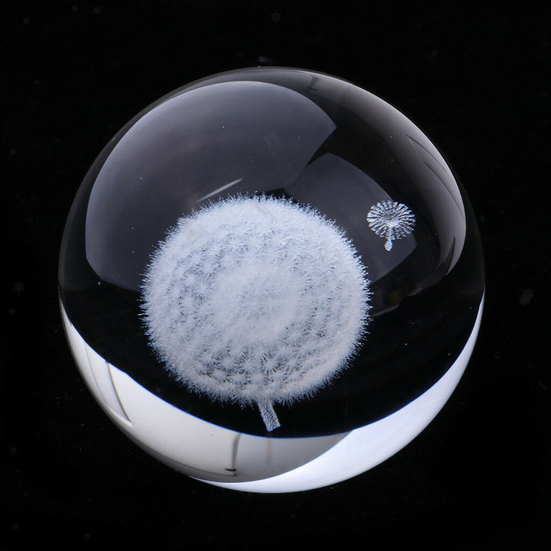 Dandelion Crystal Ball Paperweight Fengshui Crystal Home Decoration Props