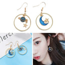 Creative Blue Universe Asymmetric Earrings Earrings For Women Girl Ear Acce