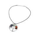 Natural Gravel Life Tree Necklace Pendant Colorful Gem Sweater Chain