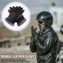 Leather Motorcycle Fleece Anti-slip Gloves Men Touch Screen Driving Gloves