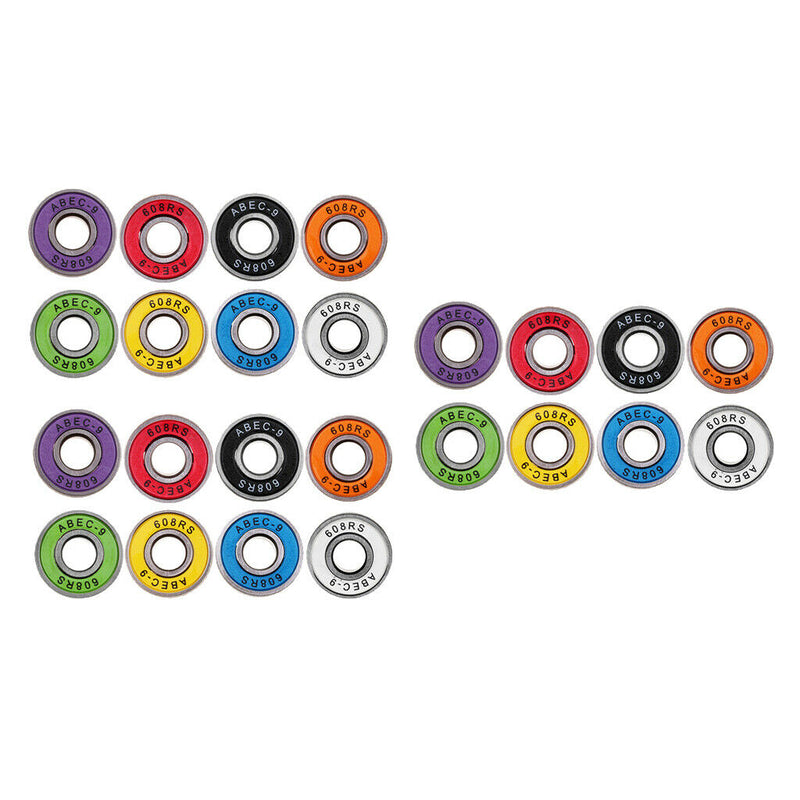 24x 608 Bearing for Skateboards Longboards Inline Skates Roller Skates Spinners