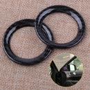 Carbon Fiber Style Door Stereo Speaker Trim Ring Fit For Grand Cherokee 2011-18
