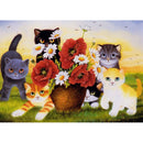 Diamond Painting Embroidery DIY Full Round Drill Flowers Cat 5D Needlework