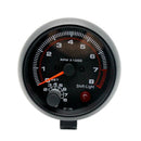 Universal 3.75" 12V White LED Light Tachometer Gauge with Red Shift Light