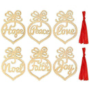 6pcs Decor Xmas Tree Christmas Decorations Wood DIY Hanging Ornaments U6T4 V4K0