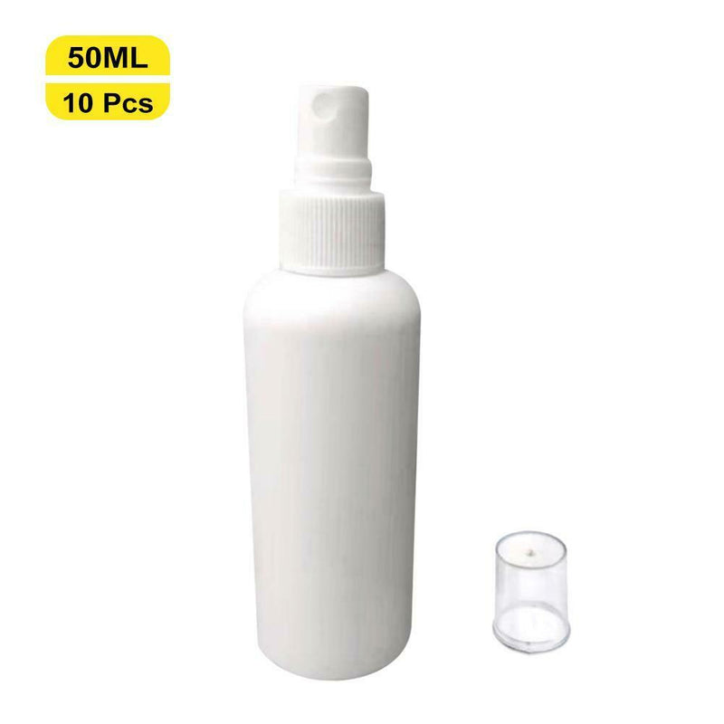 10PCS 50ml Travel White Plastic Perfume Atomizer Empty Spray Bottle Shampoo