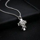 Angel wings cross Urn Pendant Cremation Ashes Memory NecklaceBX