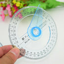 All Circular 10cm 360 Degree Pointer Protractor Ruler Angle Finder Random