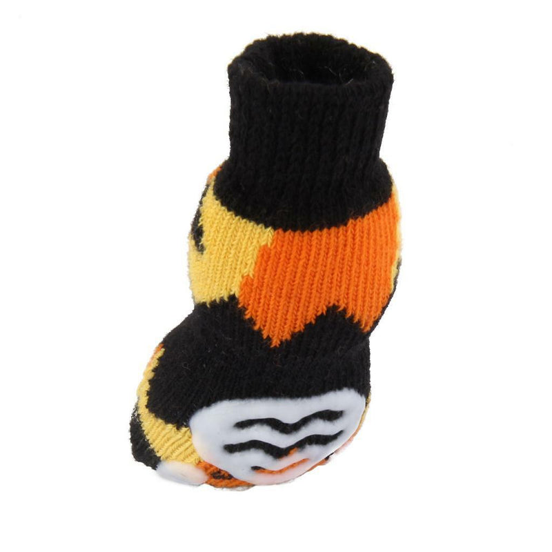 Dog Socks with Non-Slip Rubber Grips for Dogs & Puppies Yellow Black Size L