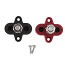 Red & Black Junction Block Power Post Set Insulated Terminal Stud 8mm Ring M 8