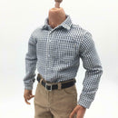 1/6 Plaid Shirt Khaki Pants Black Tie Male Outfit for 12'' Action Figures