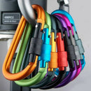 5pcs Aluminum Carabiner D-Ring Key Chain Clip Hook Keychain Keyring (Random P2Q5