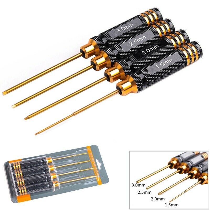 Rc Tools 4 Pcs Hex Screw Driver Set Titanium Plating Hardened 1.5 2.0 2.5 3 I8Q7
