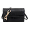 Women Crocodile Leather Shoulder Bag Solid Small Messenger Handbag (Black) A
