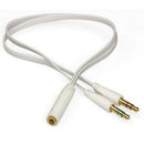 Popular Female to 2 Male Aux Audio Mic Splitter Cable Earphone Headphone Adapter