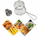 2Pcs Of Set Mini Round Fries Basket Oil Strainer French Fries Chef Kitchen