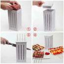 16-Holes Easy Barbecue Kebab Meat Maker Box Meat Grill 16 Skewers Bamboo Wi L6O2