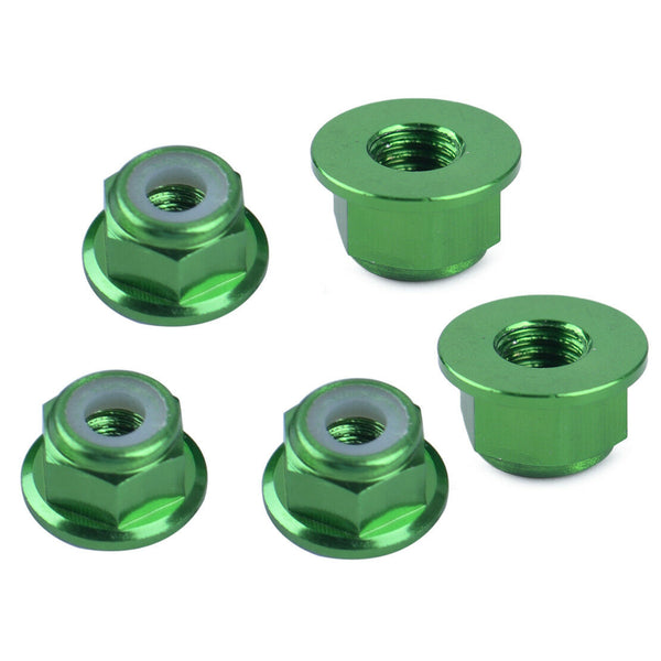 10 GREEN M4 4mm Alloy Threaded Wheel Rim Lock Nuts fit for 1/10 RC Car EP Nitro