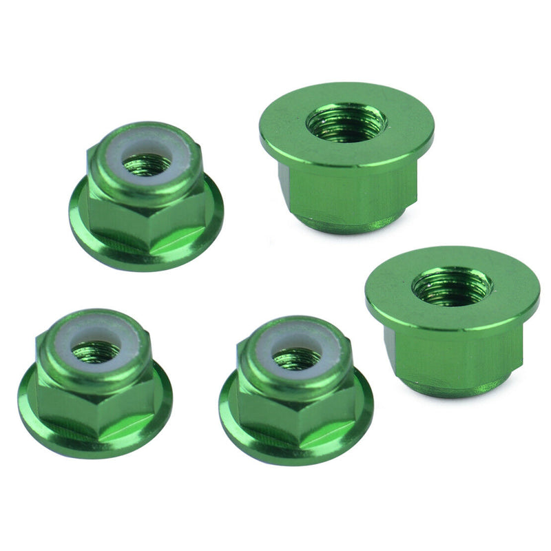 10 GREEN M4 4mm Alloy Threaded Wheel Rim Lock Nuts fit for 1/10 RC Car EP Nitro
