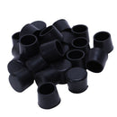 24 Pieces 25mm Black Round Rubber Leg Foot Lid Holder for Furniture Chairs  L3D7