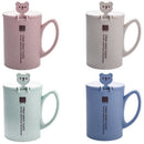 450Ml Wheat Straw Mugs Plastic Coffee Mug Tea Cup With Spoon Lid Handle Cut V6R5