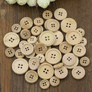 50x Mixed Wooden Buttons Natural Color Round 4-Holes Sewing DI L7L3 Scrapbo P9Z0