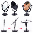 Girl Desktop Rotatable Gothic Rose Makeup Stand Mirror Black Butterfly BX