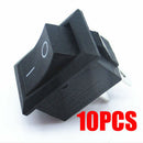10pcs/lot Black 10*15mm 2PIN ON/OFF Boat Rocker Switch Car Dash Dashboard Truck