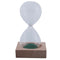 Green wood + glass + iron powder sand iron flowering magnetic hourglass wit L7H7