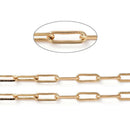 Golden Brass Paperclip Chain Bulk Cable Chain Link for DIY Jewelry Making