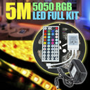 5M RGB 5050 Waterproof RGB LED Strip light SMD 44 Key Remote 12V Power Full K BX