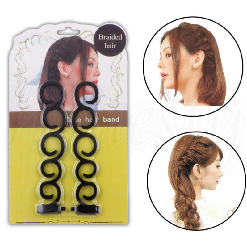 2Pcs Waterfall Twist Roller French Braid Twist Back Hair Styling Tool Clip Gift