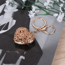 Heart Shaped Key Chain Rings Rhinestone Rose Flower Keychain Organizations Gift
