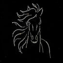 Horse Rhinestones Iron on Hot Fix Motif Heat Press Applique Patch 12.5x9.6 Inch