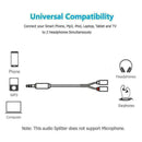3.5mm AUX Audio Mic Splitter Cable Earphone Headphone Adapter 1 Male To 2-F S9E5