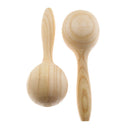 2 Pieces Wood Maracas Hand Percussions Kids Rhythm Hand Shakers 15cm Length
