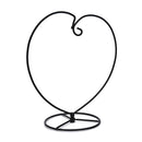 Black Heart-shaped Iron Hanging Plant Glass Vase Terrarium Stand Holder LJ