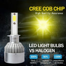 C6 Led Car Headlight Bulbs, 2Pcs 3000K Yellow Light Led Headlight Fog Light