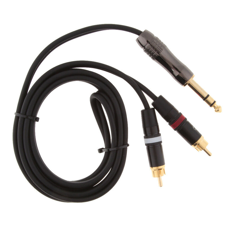 6.35mm to Dual RCA Amplifier Mixing Console TRS Audio Splitter Cable 1.5m