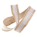 5M natural Hessian sackcloth with Lace Ribbon 5CM wide brown P5C1