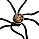 Western Cowboy Bolo Tie Men's Flower Round Pendant Suit Poirot Bolo Tie Gift