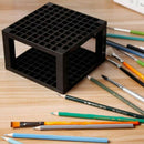 2-Pack 96 Holes Pencil & Brush Holder - Plastic Desk Organizer Stand Holder