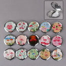 Women makeup compact pocket flamingo mirrors portable double-side foldingmirror3